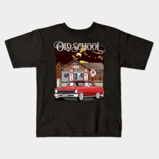 1967 Bolero Red Chevrolet Nova Old School Print Kids T-Shirt